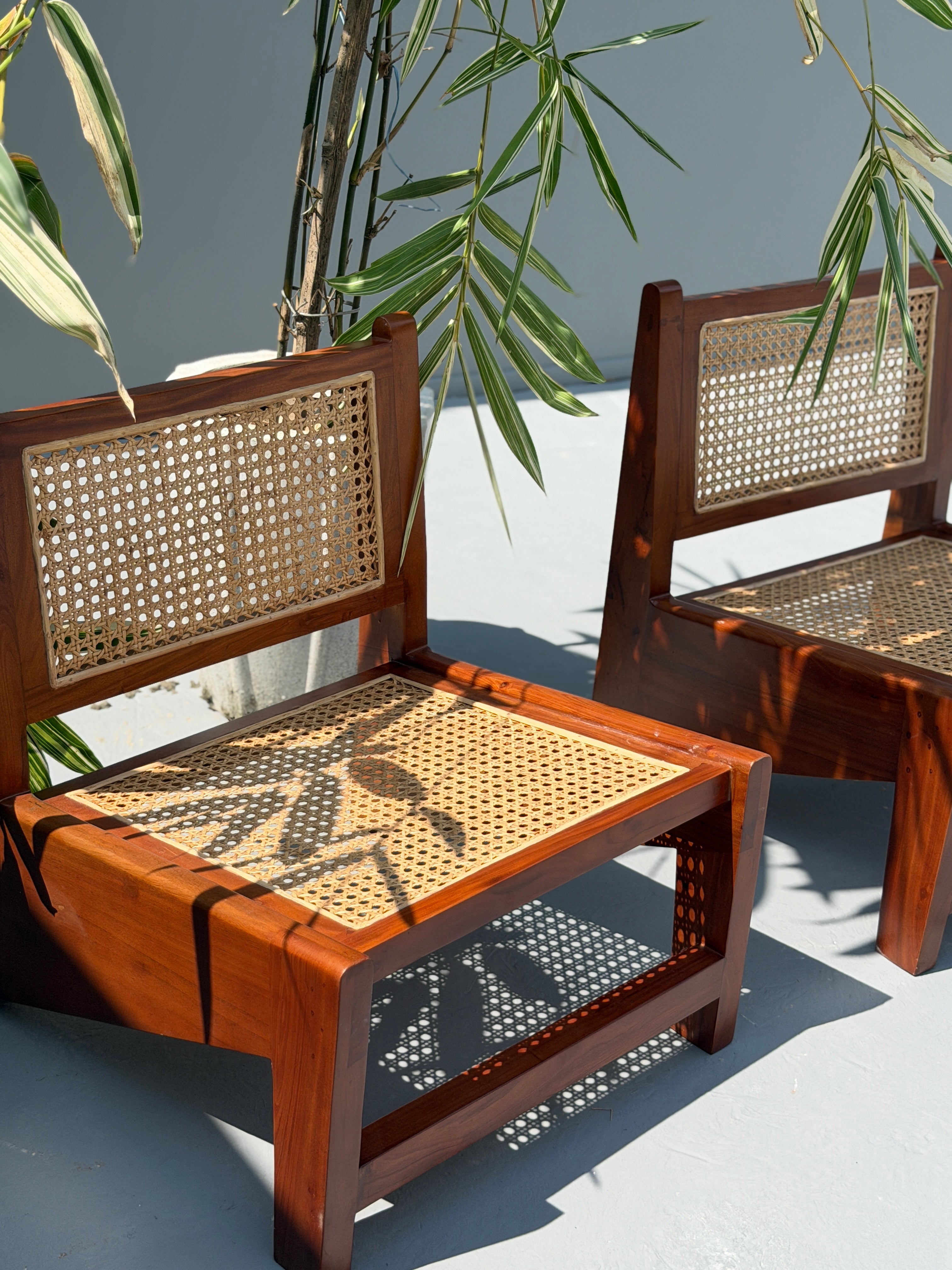 Cane Wood Kangaroo Lounge Chair