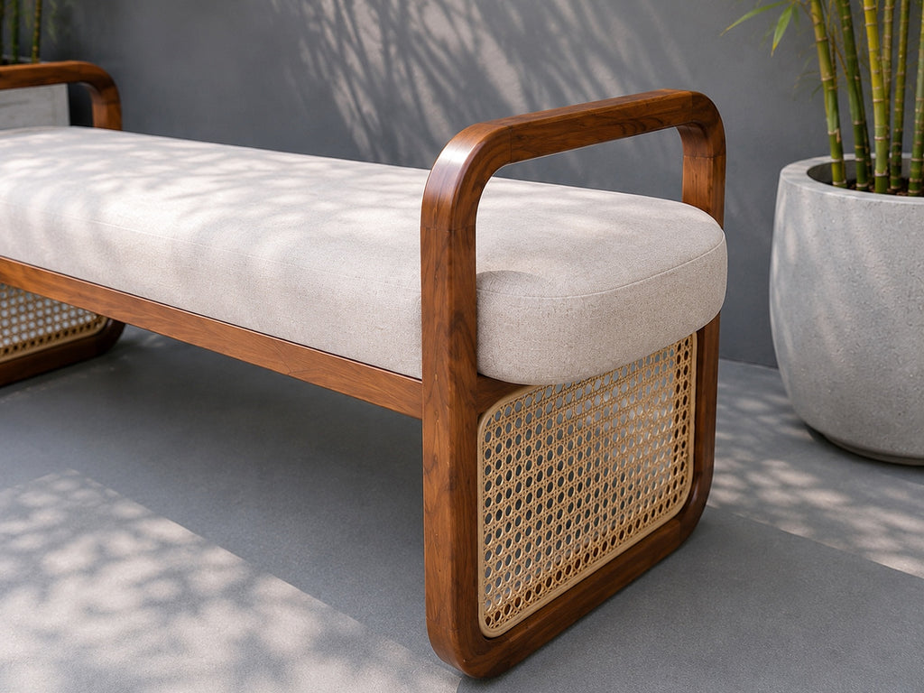 Cane Bed Bench