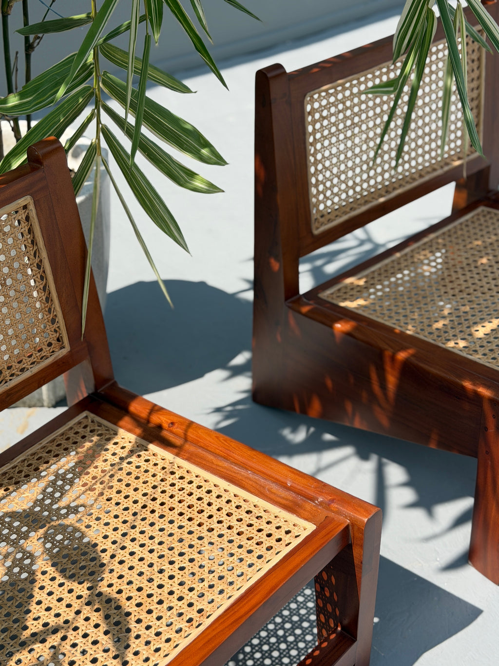 Cane Wood Kangaroo Lounge Chair