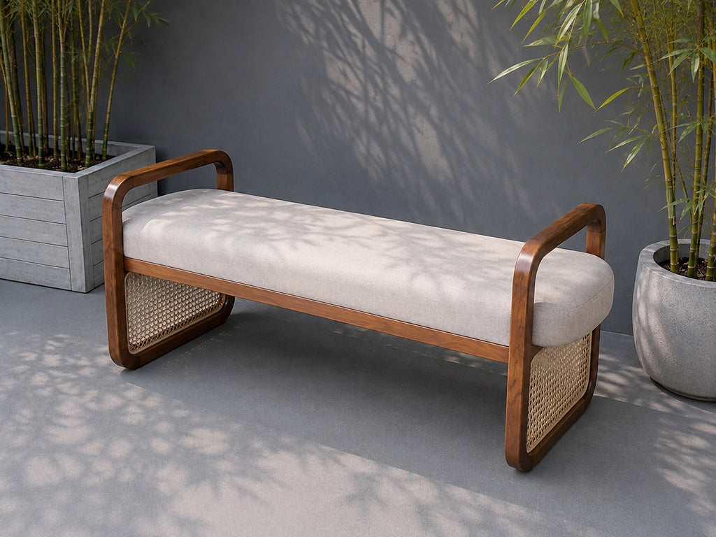 Cane Bed Bench