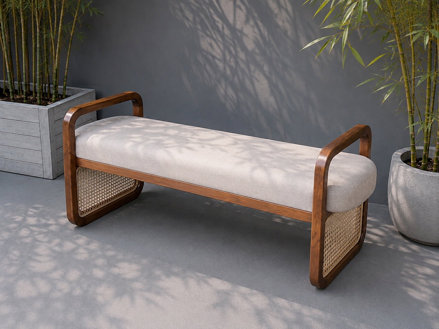 Cane Bed Bench