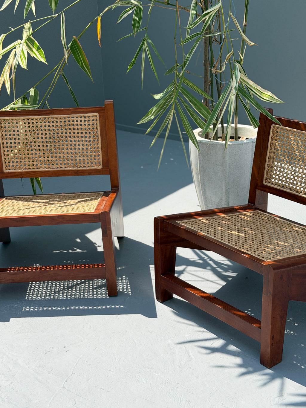 Cane Wood Kangaroo Lounge Chair