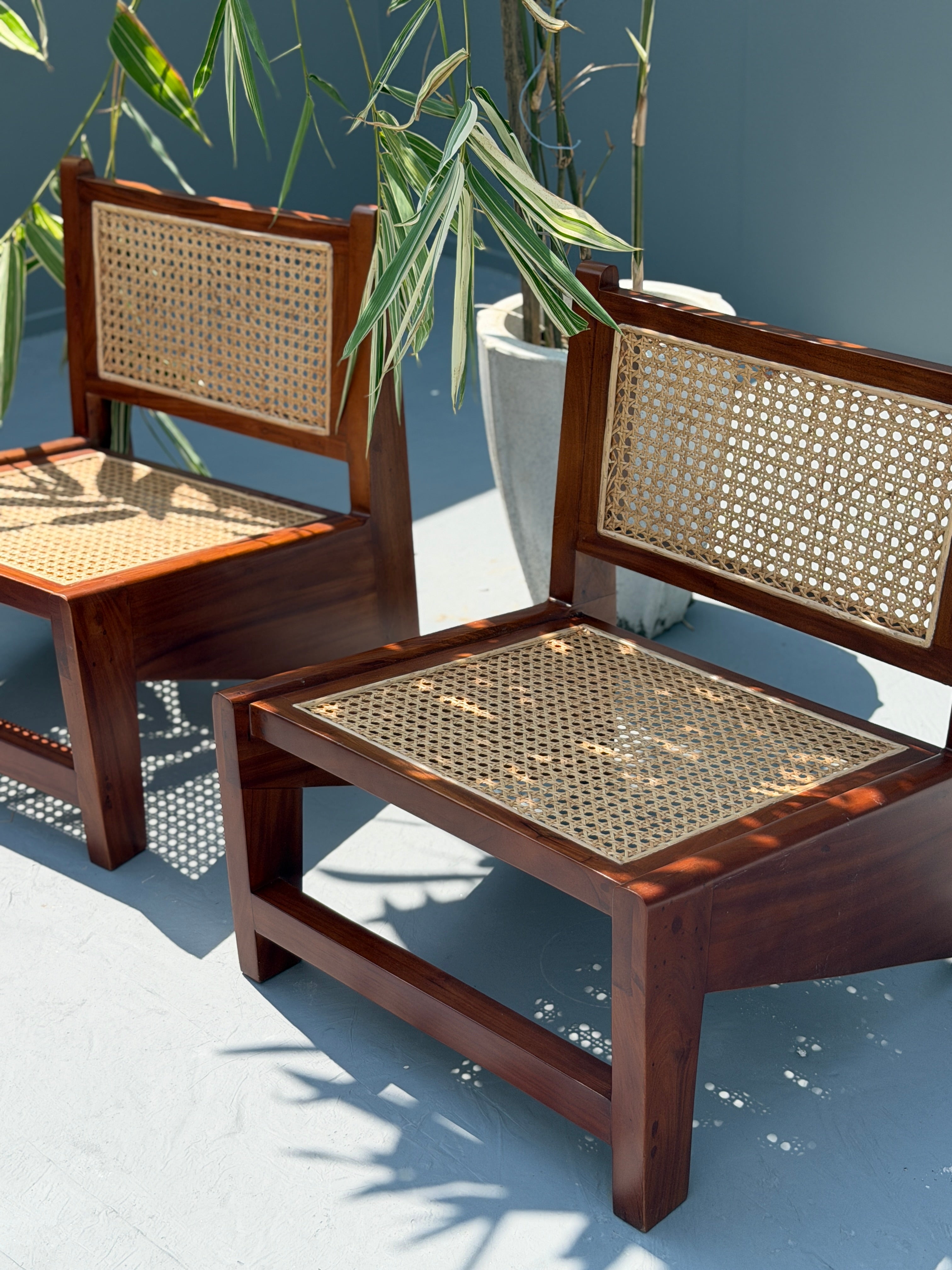 Cane Wood Kangaroo Lounge Chair